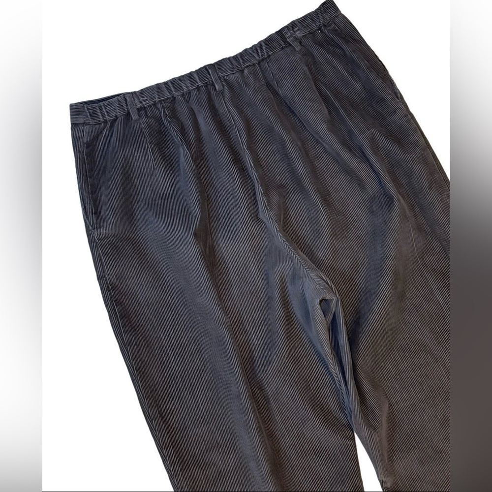 Lands End Wide Traditional Fit Black Corduroy Pants Womens 18 R Cuffed Hem 32x29 - Picture 5 of 8